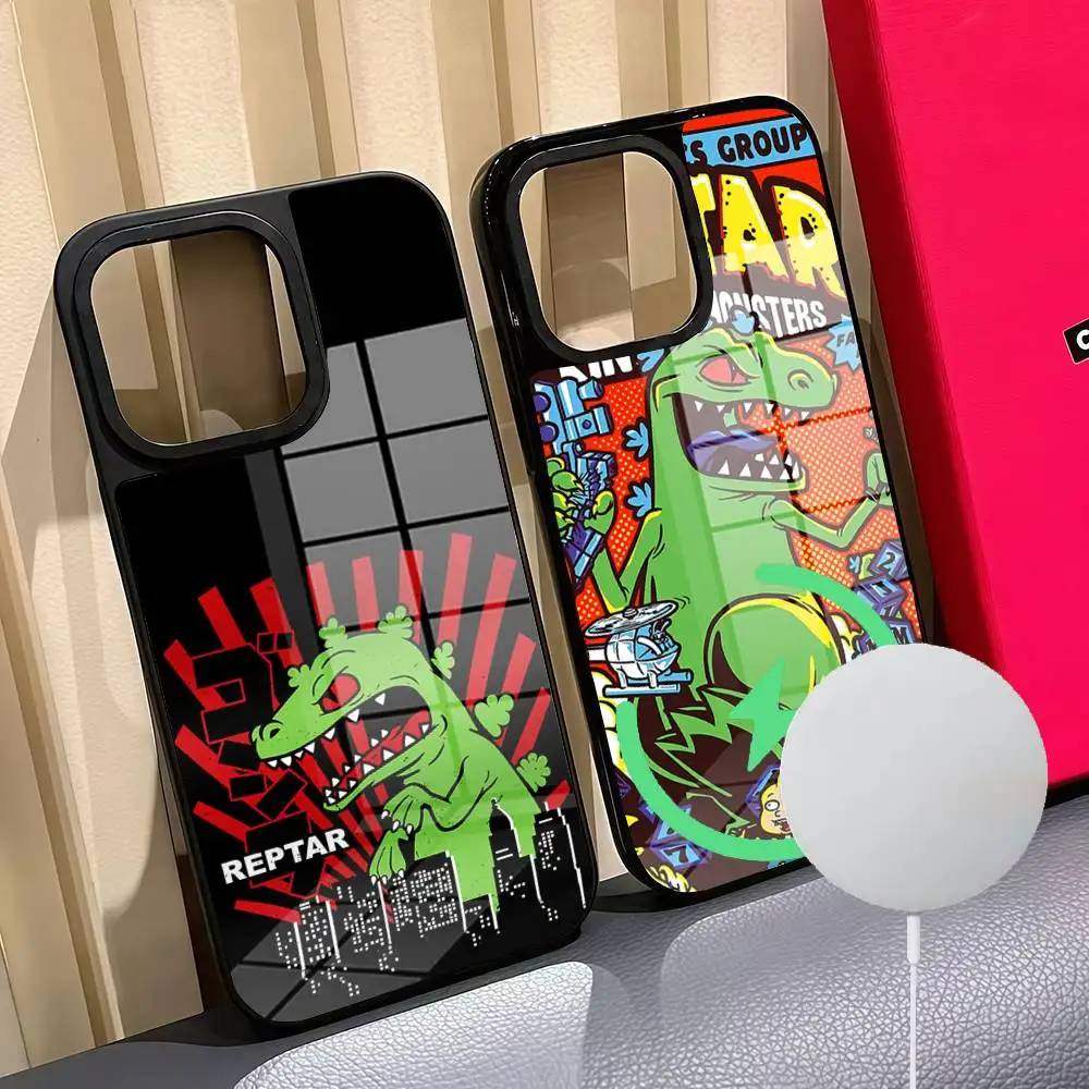 

Reptar King Of The Monsters Phone Case Phone Case For Iphone 16 15 14 12 11 13 Pro Max Mini Puls Magnetic Glass Cover