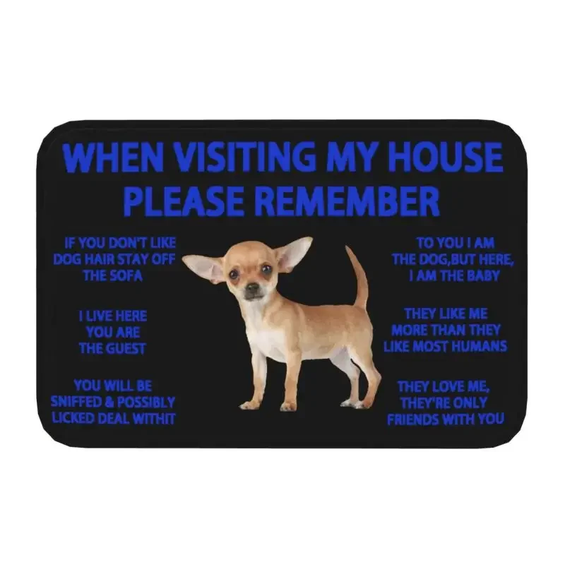 Chihuahua Dog Front Door Floor Entrance Mat Indoor Kitchen Bathroom Doormat Living Room Carpet Rug