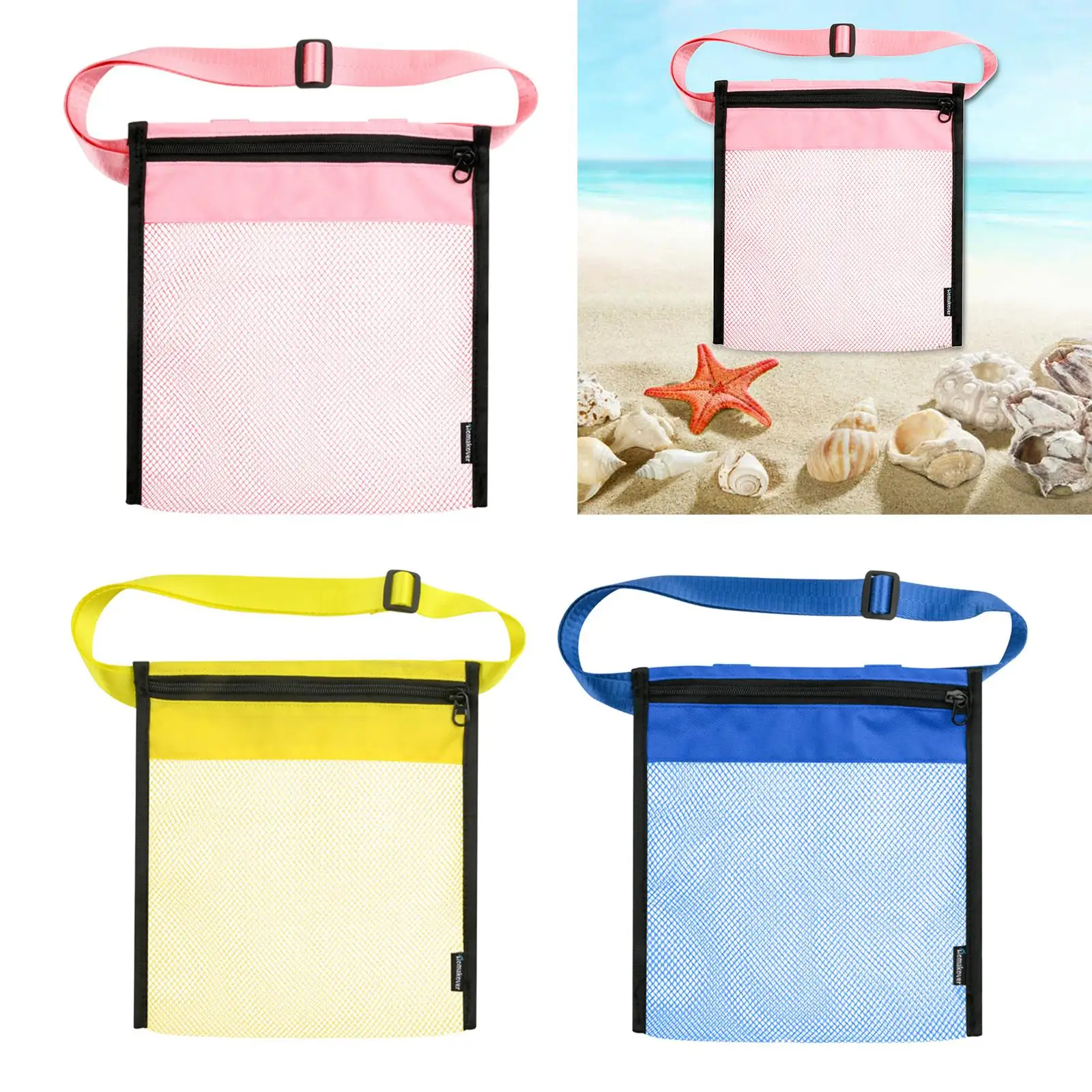 Mesh Beach Tote shell Bag Mesh Beach Sand Toy Totes for Storage Shell Collecting Fruit Vegetable Boys and Girls Snacks or Toys