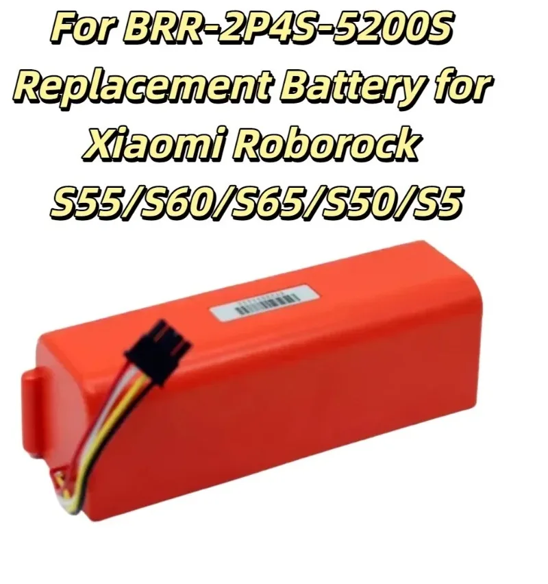 

For BRR-2P4S-5200S Replacement Battery for Xiaomi Roborock S55/S60/S65/S50/S5 MAX/S6 RoboticVacuum Cleaner,Essential Spare Parts