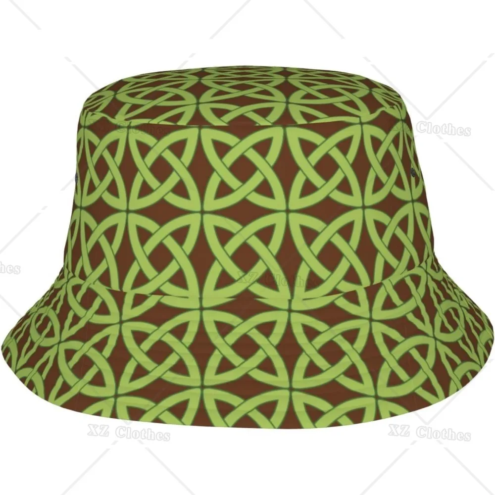 Celtic Cross Happy St. Patrick's Day 2024 Bucket Hats for Women Men Teens Packable Fisherman Summer Beach Sun Cap Hat