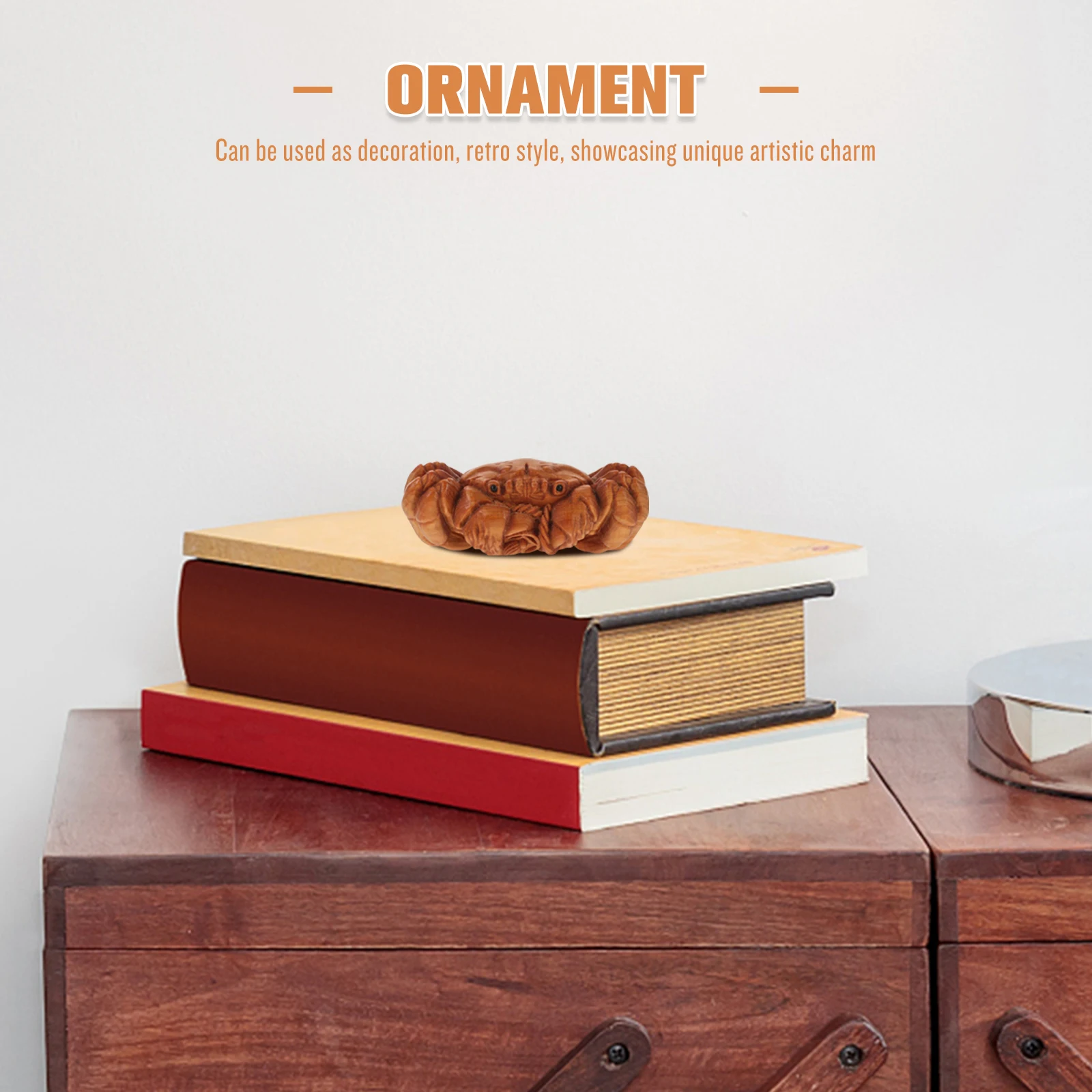 Vintage beeldje decor gesneden hout handgemaakte levensechte miniatuur schattige tafeldecoratie unieke zeeschepsel artistiek huis