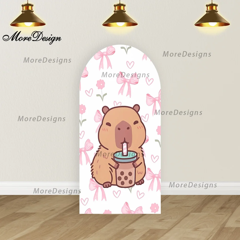 Cartoon Capybara Arch Photo Backdrop Covers Baby Shower Decoration Kids Birthday Party Arched Covers Doubleside Backdrop Props - view 2