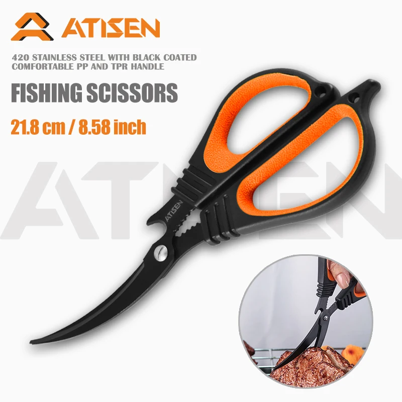 

High-quality outdoor Fishing scissors Kitchen Scissors Multi-purpose stainless steel scissors Non-slip handle Open shrimp clippe