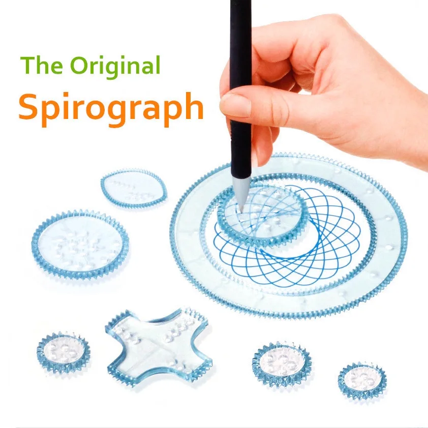 Children's Art Painting Template Design Ruler Stationery Drawing Magic Spirograph Set Kids Spiro Tool