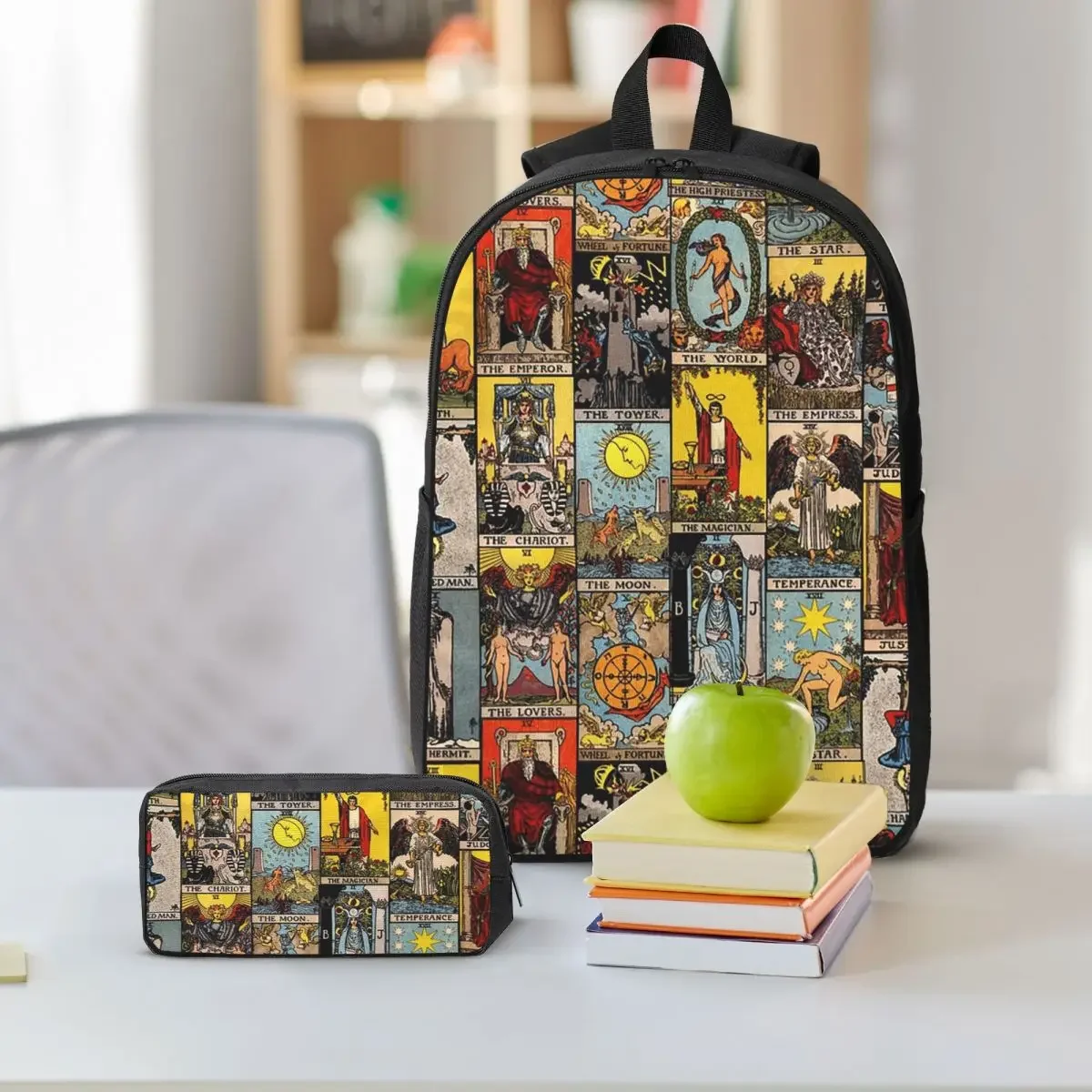 The Major Arcana Of Tarot Backpack Boys Girls BookBag School Bag Laptop Shoulder Bags 3ps Insulated Lunch Bag Pencil Case
