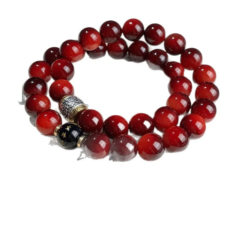 Sunset Red Old Material Bodhi Bracelet Twelve Zodiac Birth Year Unisex Double Loop Cultural Play Mala Jewelry