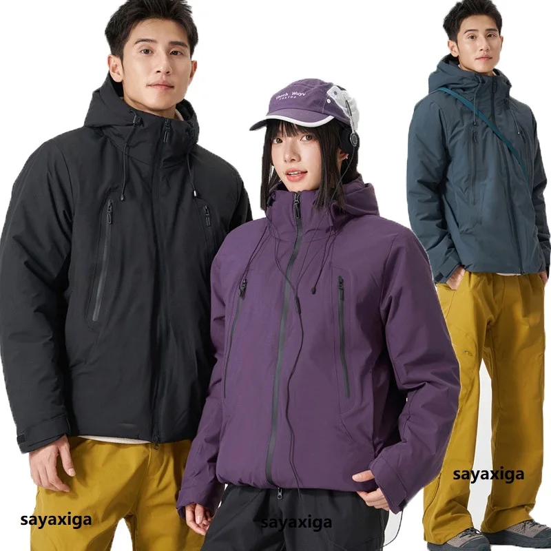 

Thickened Outdoor Climbing Suit Jacket Windproof Waterproof Hard Shell Winter Style Couple Skiing Clothes Outdoor Hooded Jackets