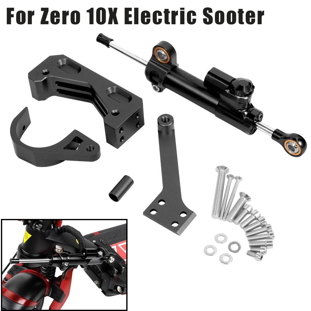 

Directional Steering Damper For Zero 10X Electric Scooter Steering Stabilizer Front Wheel Shock Absorber Modification Bracket