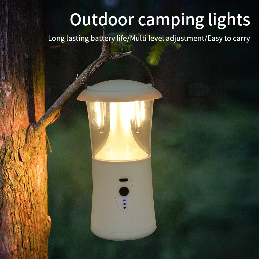 

Rechargeable Tungsten Camping Lamp Portable 3 Color Dimmable Hanging Tent Lamp Outdoor Waterproof Camping Fishing Hiking Light