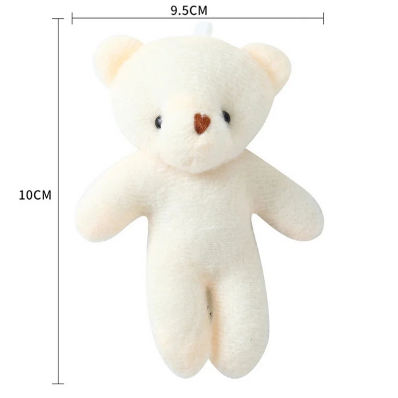 10-100p 11cm Teddy ausgestopft Plüsch tier Mini Weißbär Puppe Spielzeug schönen Rucksack Schlüssel bund Dekoration Geburtstags feier Geschenke für Kinder