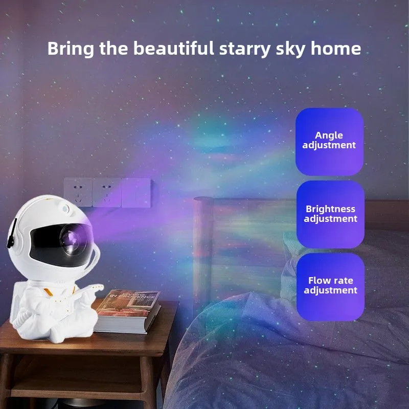 Astronaut Starry Sky Projection Light Bedroom Starry Sky Astronaut Gift Room Decoration Atmosphere Light Starlight Nightlight