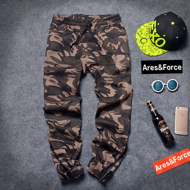 

plus Size Men's Camouflage Workwear Pants Trendy Fat Jogger Trousers High Waist Cargo orts Youthful Summer Cotton Blend