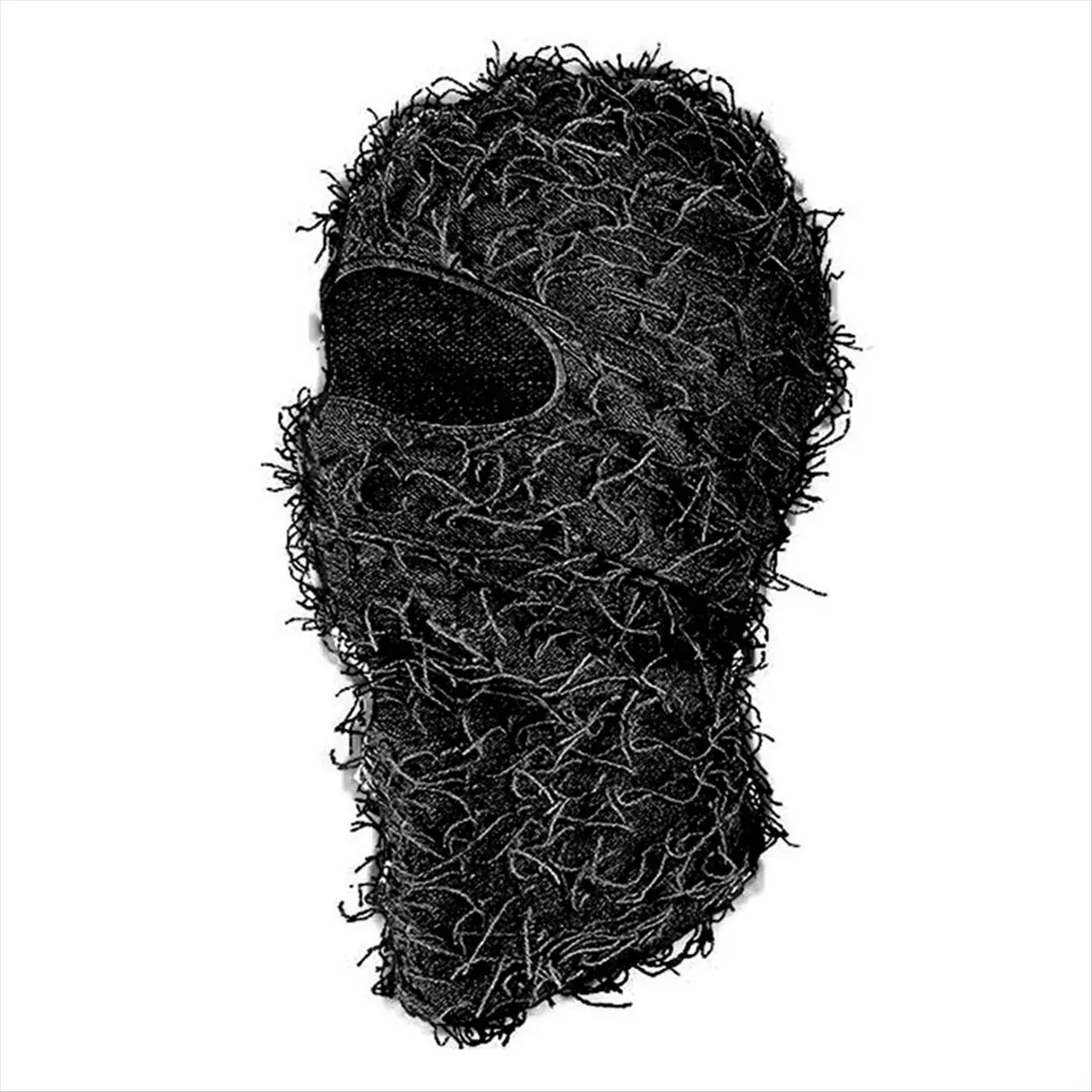 ABST Distressed Ski Mask Full Face Knitted Fuzzy Yeat Shiesty Distress Mask for Men Women Black