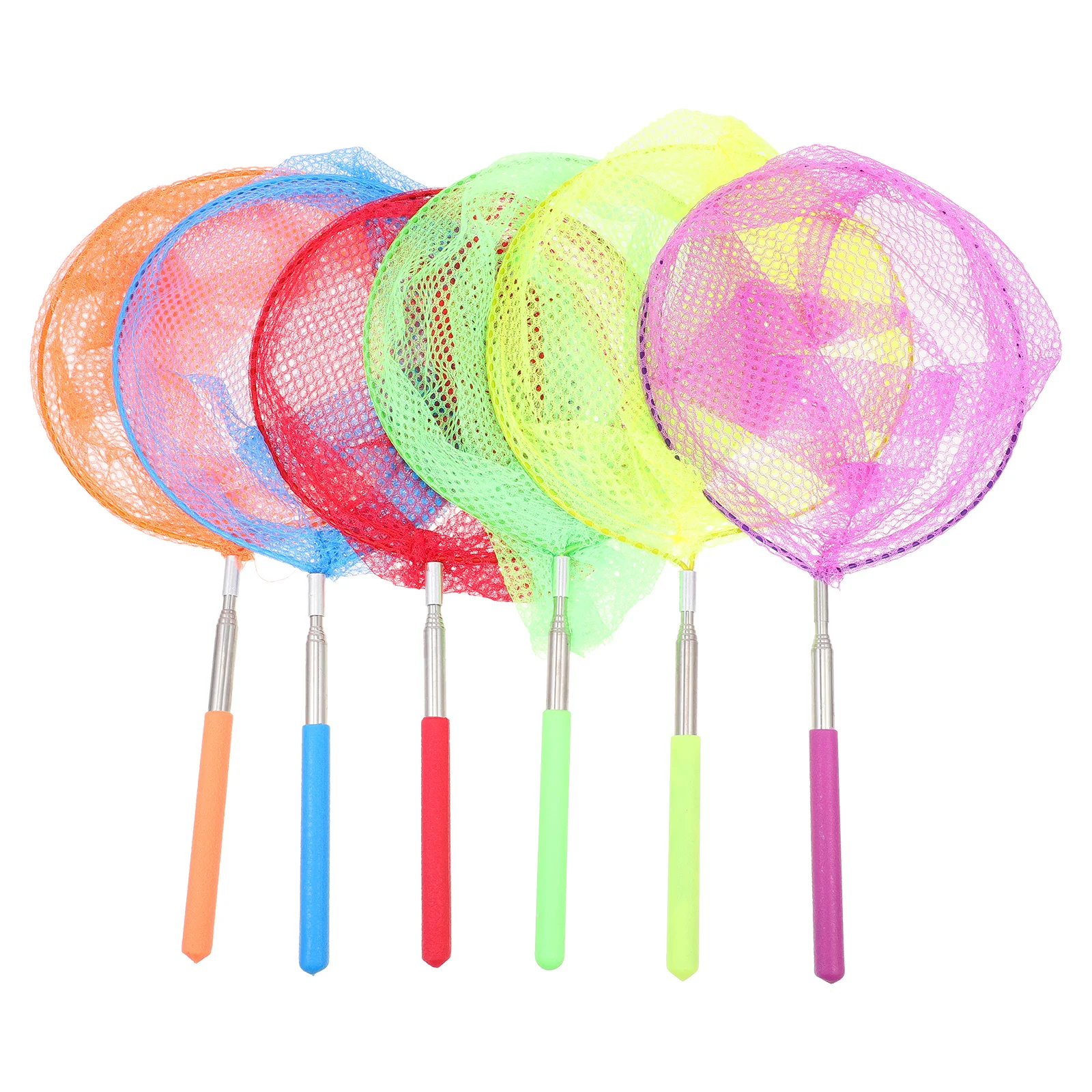6 pçs portátil redes de captura de insetos telescópica leve malha de náilon ao ar livre ferramentas coletor redes de captura