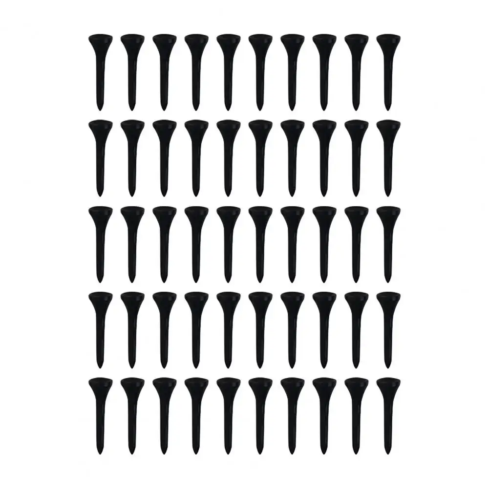 

50 Pack Professional Golf Tees Plastic Black Golf Tees Tall Golf Tees Bulk Reduce Side Spin And Friction 골프용품