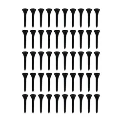 50 Pack Professional Golf Tees Plastic Black Golf Tees Tall Golf Tees Bulk Reduce Side Spin And Friction 골프용품
