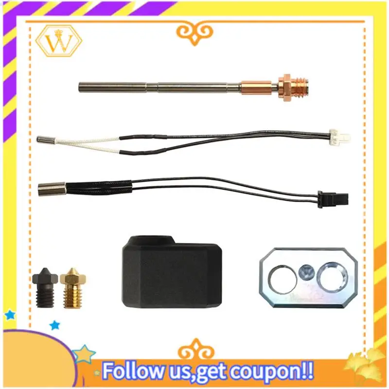 

A01K-For Prusa MK4 Hotend Kit With Heating Block Silicone Sleeve Split Throat Temperature Measurement Wire And Nozzles