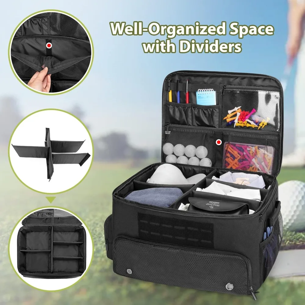 

HOME Golf Trunk Organizer Storage with Separate Compartment for 2 Pair Shoes Up to US Mens 16