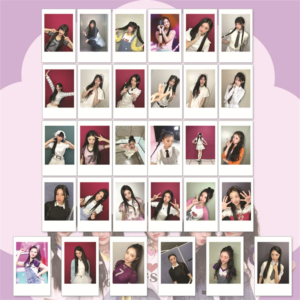 Kpop ILLIT Album Super Real Me Photocard 6pcs/Set Wonhee Minju Korean Style Retro LOMO Card Yunah Iroha Fan Collection Photocard