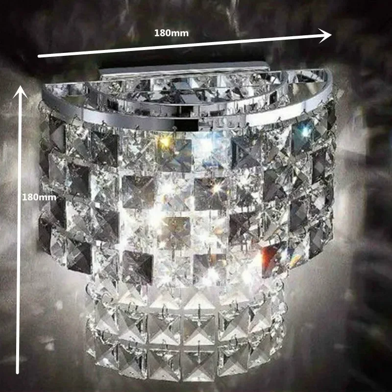 Modern living room European-style bedroom bedside lamp crystal lamp led lamp hotel staircase walkway Wall Lamps