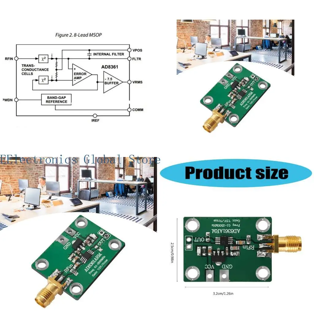 

462B AD8361 Microwave Real Power Detector RF Amplitudes Detection Module For Debugging Applications