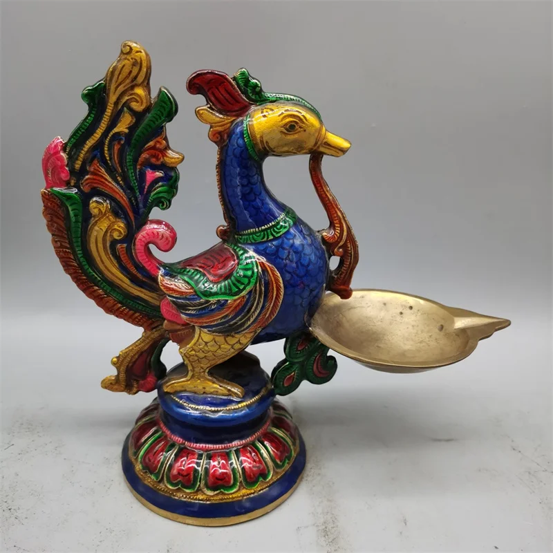 Pure Copper Old Cloisonne, Phoenix, Bird, Zun Oil, Lamp Type, Treasure