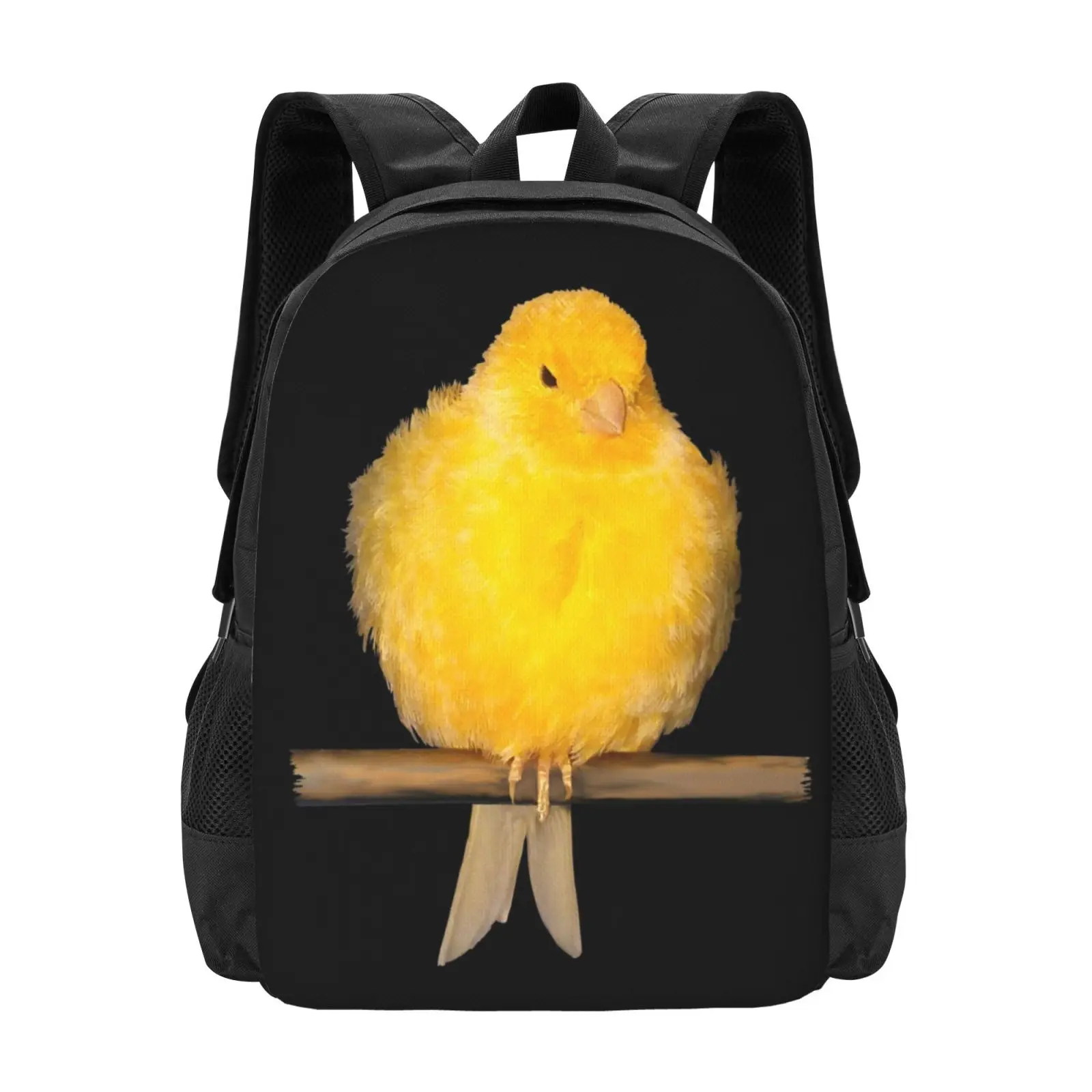 Cute Canary With Yellow Feathers Hot Sale Schoolbag Backpack Fashion Bags Yellow Canary Songbird Yellow Bird Yellow Feathers I