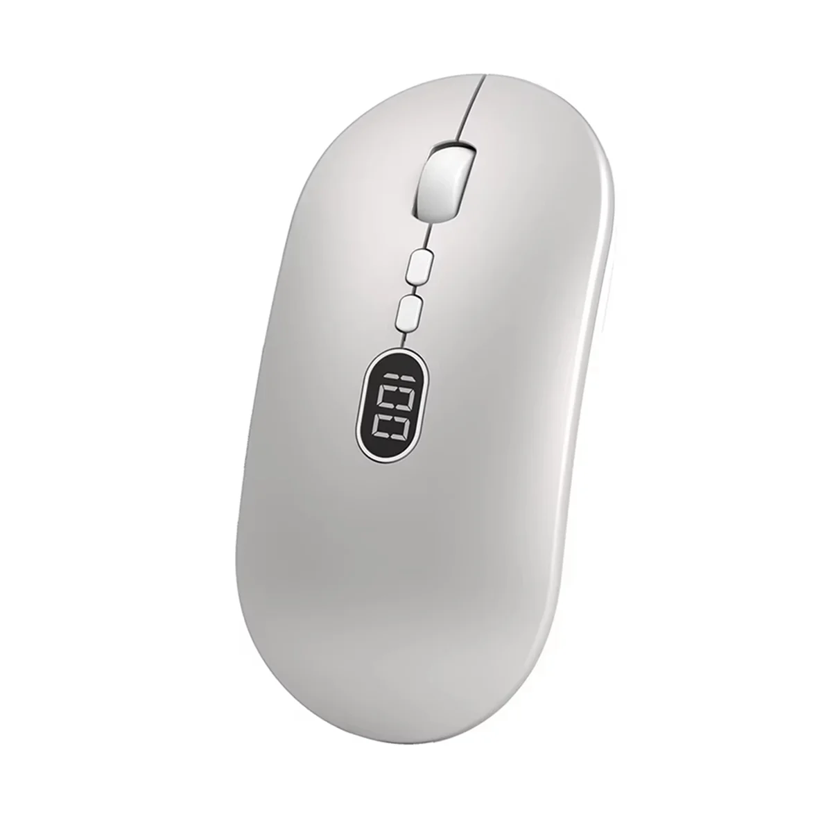 DQ2G Wireless Computer Mouse with Battery Level Visible Rechargeable 2.4G Portable USB Mouse Silent Click for PC Laptop B