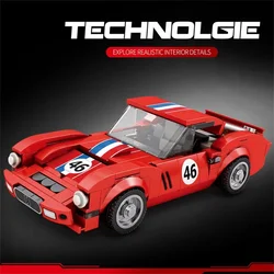 320PCS Red Sport Car Building Block Creative City Vehicle Diy Car Model Bricks Desktop Decoration Toys For Kids Holiday Gifts