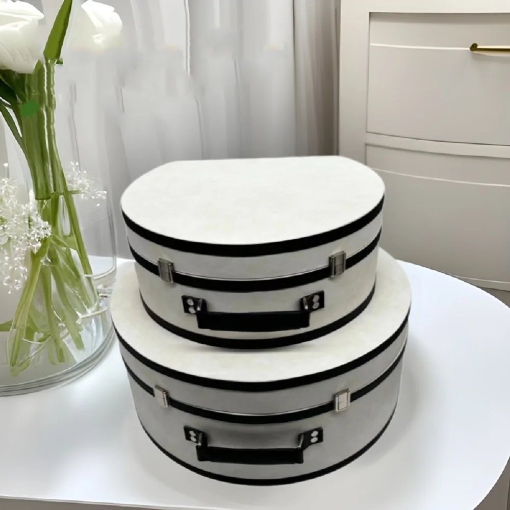 Modern Simple Semi-round Storage Leather Portable Storage Box Hotel Club Model Room Cloakroom Bedroom Accessories