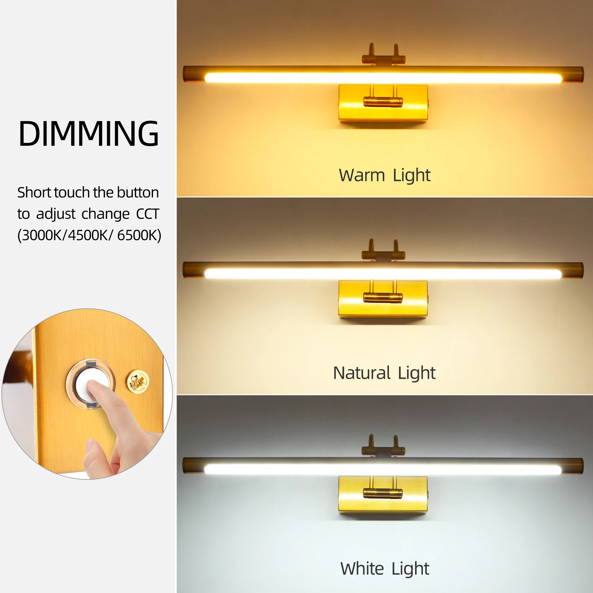 Moderno led luzes de vaidade com interruptor 12w banheiro à prova dwaterproof água espelho lâmpada retro fixado na parede imagem luminárias