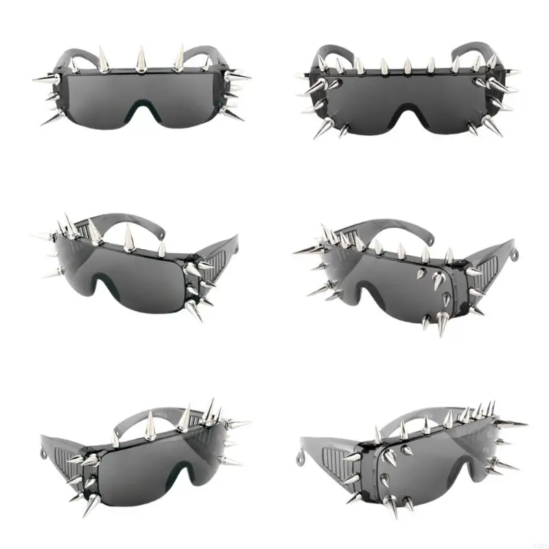 Y88A Novelty Spiked Sunglasses For Shows Cosplay And Daily Wear Punk Costume Accessories