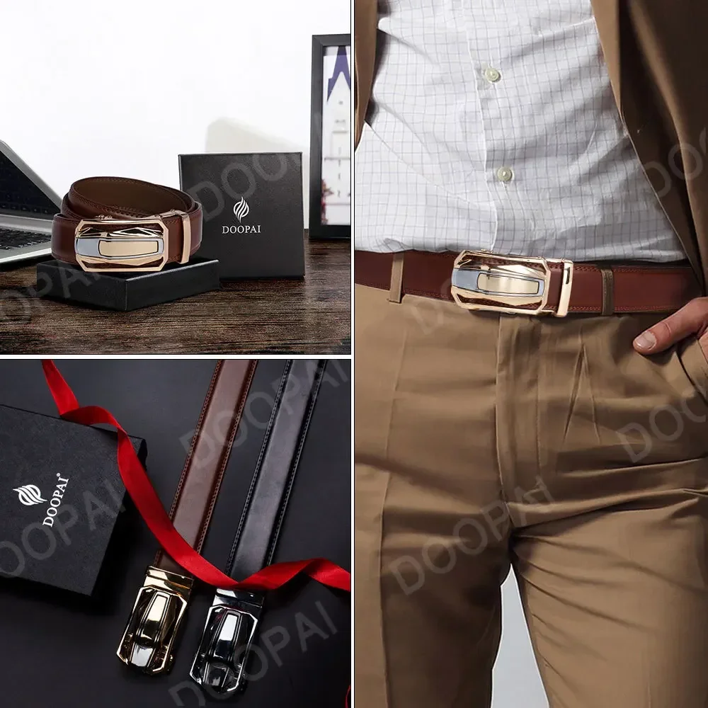 Männer Gürtel Aus Echtem Leder Kuh Strap Automatische Gürtel Sport Auto Marke Mode Automatische Schnalle Hüftgurt Schwarz Männlich Gürtel für Männer – Detail 8