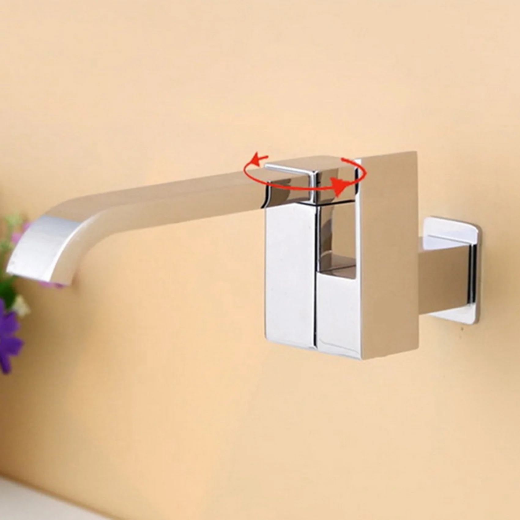 

New Shown-2X Bathroom Basin Faucet Wall Mounted Cold Water Faucet Bathtub Waterfall Spout Vessel Sink Faucet Mop Pool Tap -Silve