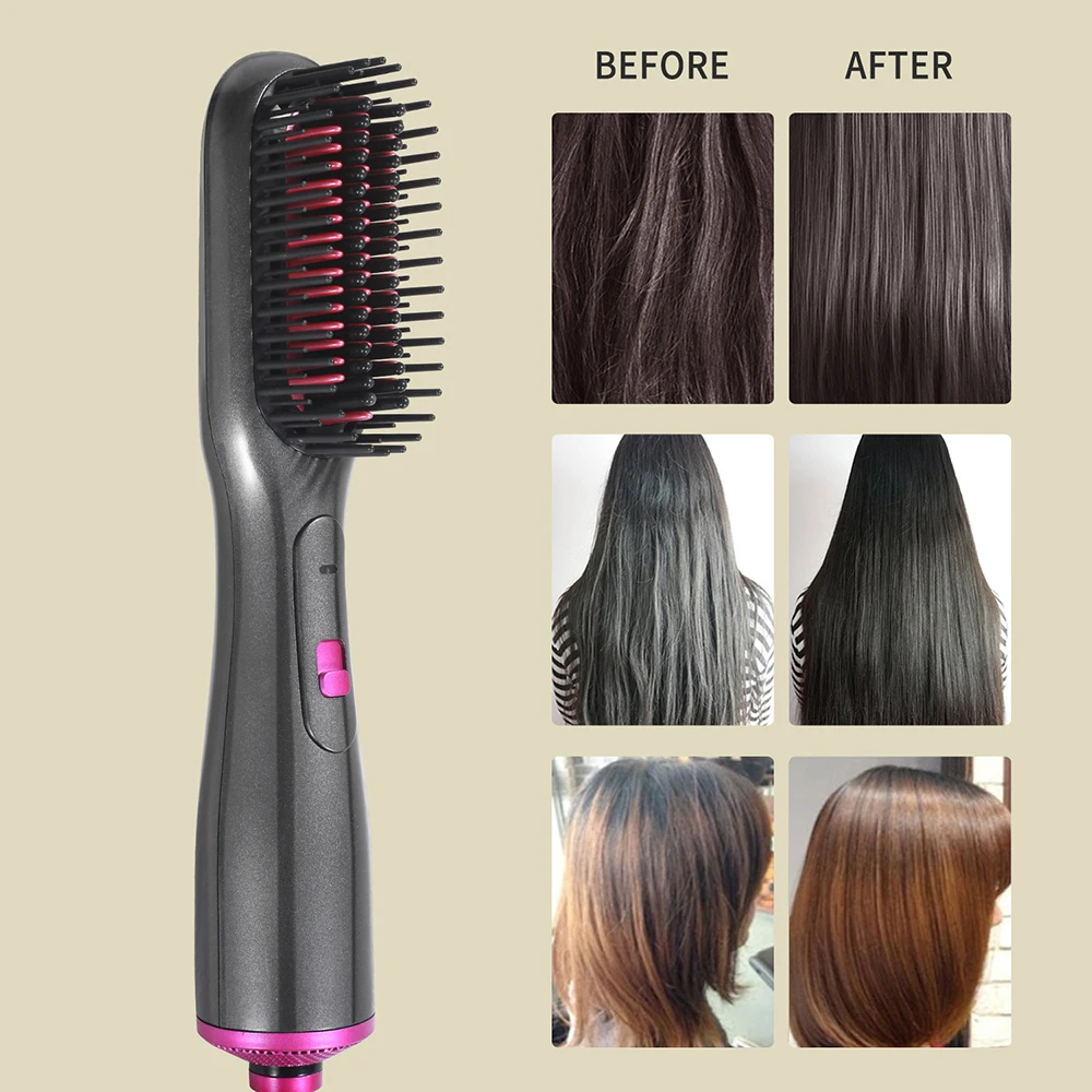 New 3IN1 Hot Air Brush Electric Anion Hair Dryer Comb Multifunctional Straightener Curler Wet and Dry Fast Heating Styling Tools