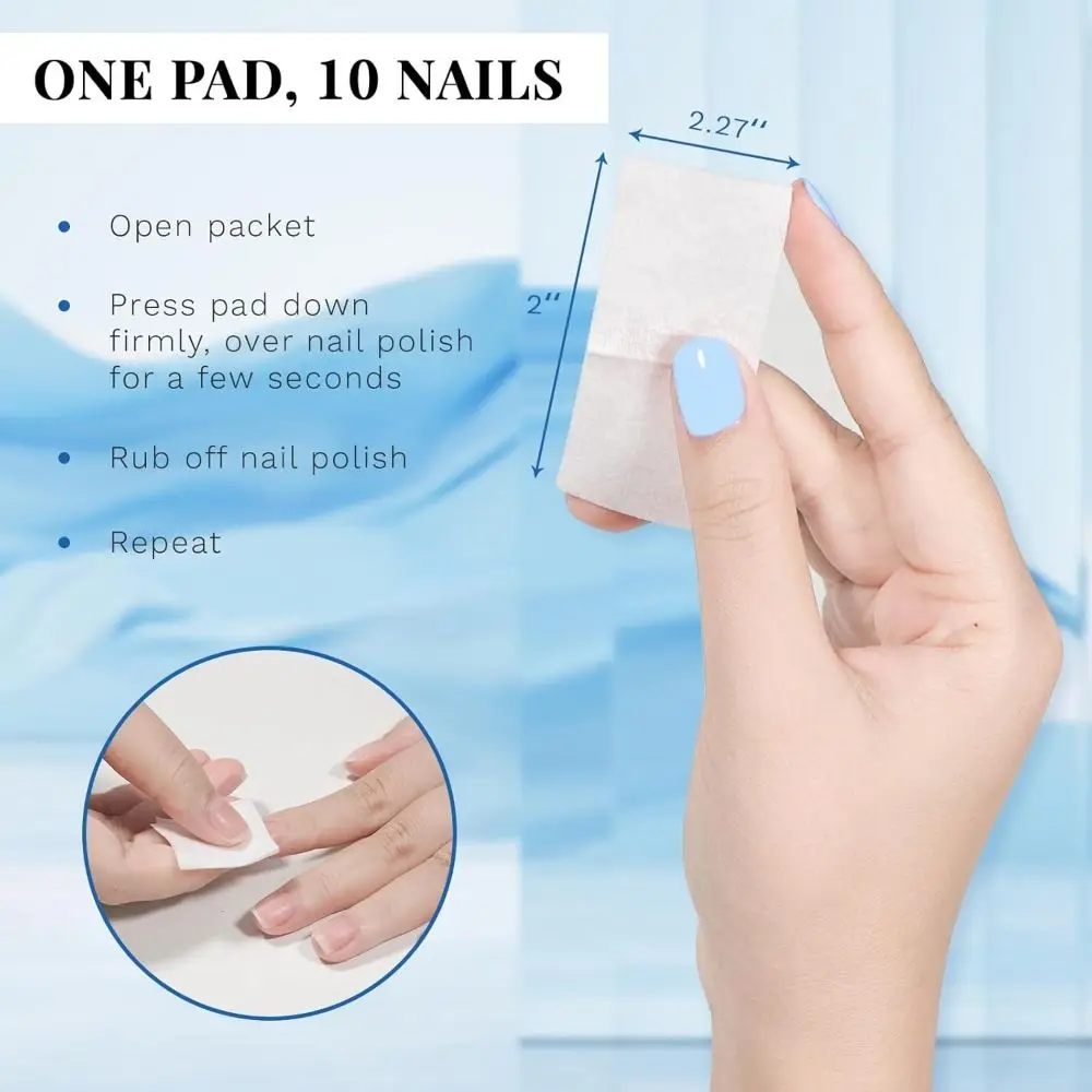 100PCS New Individually Wrapped Gel Nail Wipes Lint Free Soak Off Nail Wrap Remover Manicure Nail Cleaner Pads for Acrylic Nails