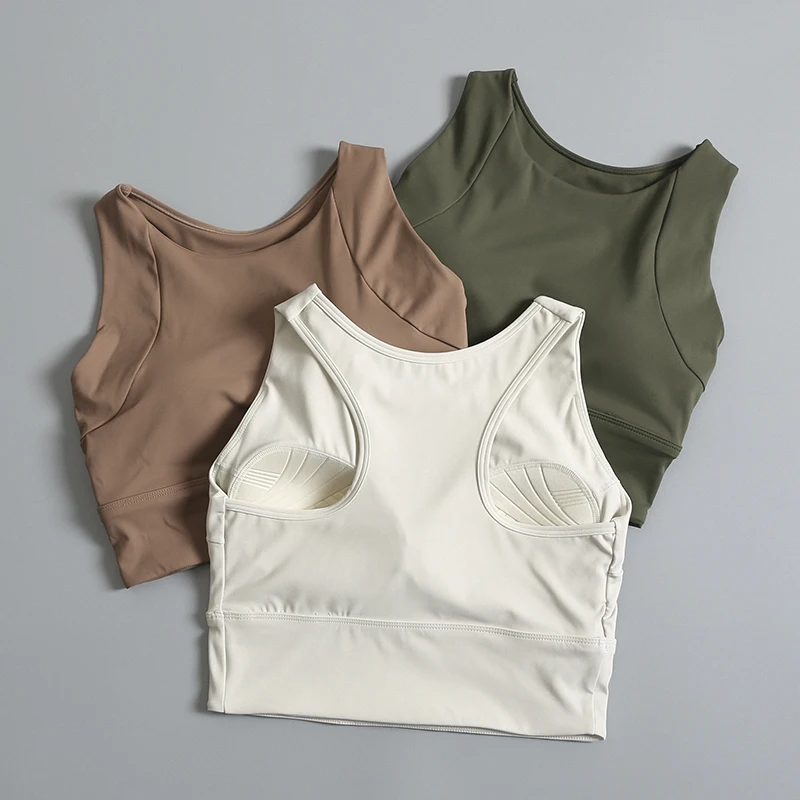 Women's Sports Bra Fitness Running Vest Shock Absorption Anti Shake Integrated Design Yoga Top High Intensity Training Wear