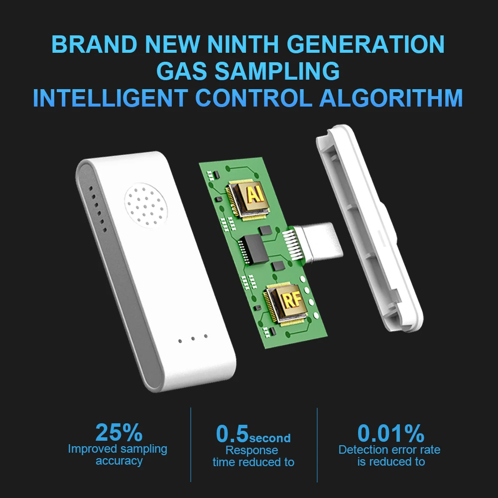 Breathing Instrument for Personal Use Mobile Phone Powered APP Connected Advanced Sensor Mini Size Alcohol Tester