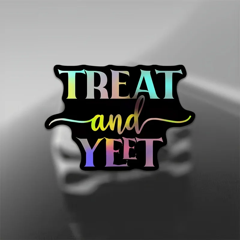 1PC Handle & Throw Holographic Vinyl Decal Waterproof for Car Window SUV Laptop Decor