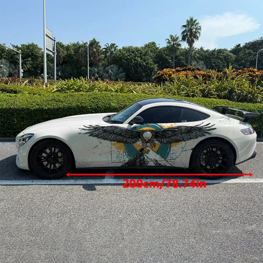 2pcs Eagle Mountain Power Spirit, Durable, Fade-resistant, Enhance Vehicle Aesthetics With Bold Artistic Design Car Vinyl Wraps