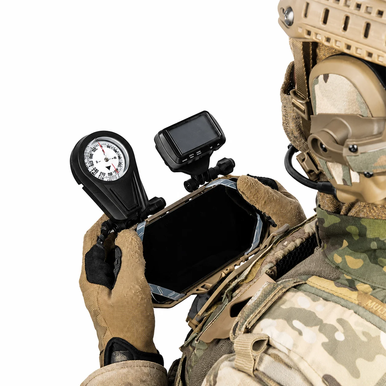 Tactical Navigation Board Kit Folding Chest Mount Compass Holder GPS Phone Mount M System Compatible Outdoor Training Gear