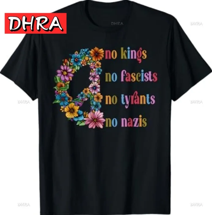 تي شيرت No Kings No Fascists No.Tyrants No.Nazis تي شيرت Urban تي شيرت مضحك فريد عصري تي شيرت لطيف ريترو تحفيزي قميص جرافيك تي شيرت