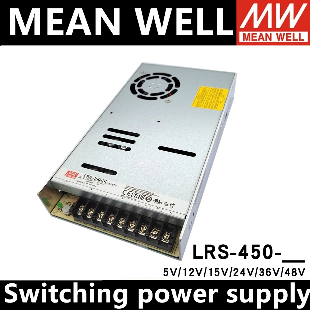 media bem lrs450 110v 220v ac para dc 5v 12v 15v 24v 36v 48v saida unica fonte de alimentacao meanwell smps lrs 45024 01