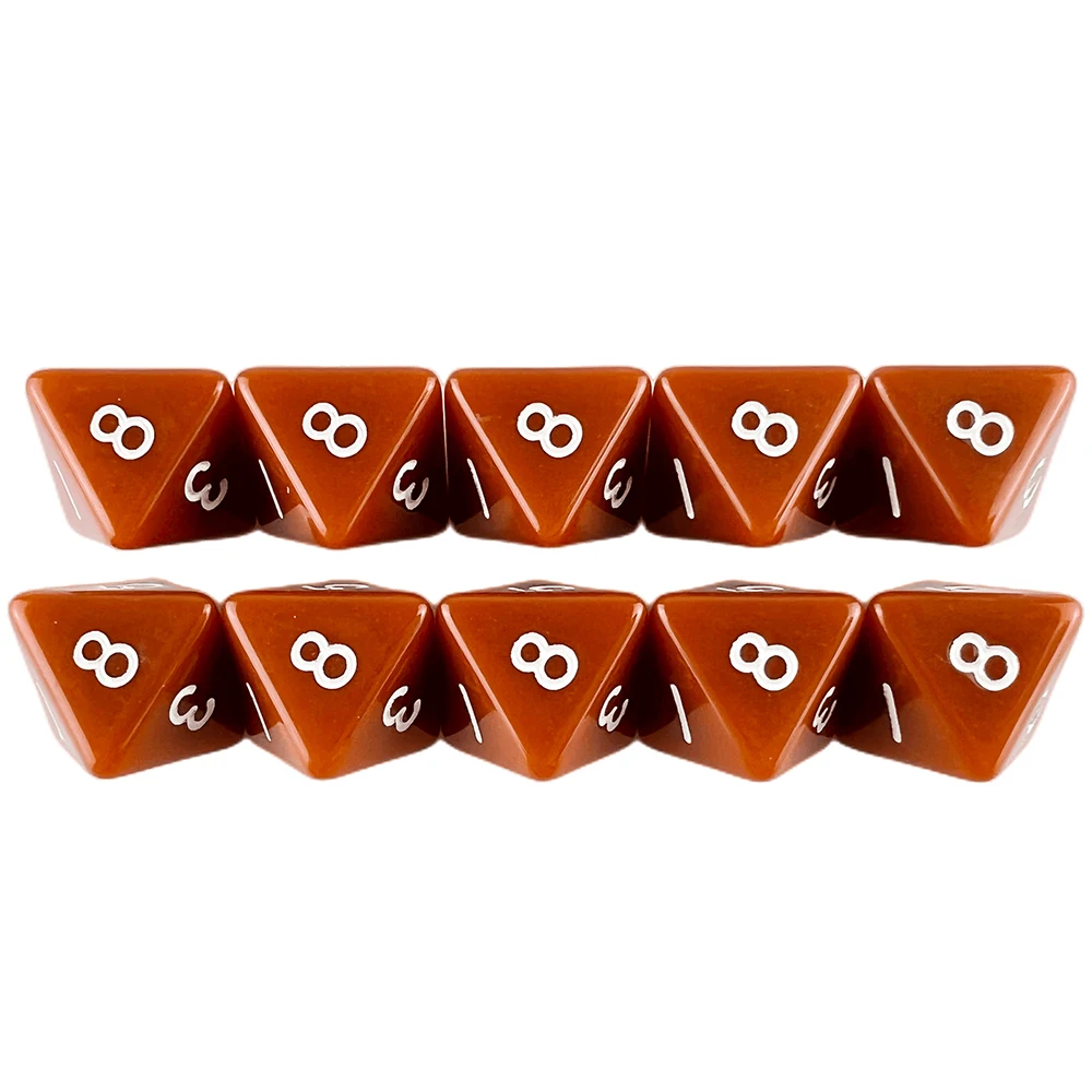 10pcs Opaque Effect Polyhedral D8 Dice Colorful Dice for DND Games Tabletop Funny Party Games