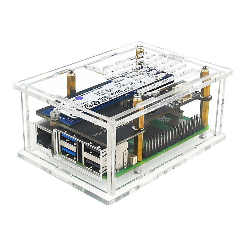 Płytka adaptera Raspberry Pi 5 PCIe na M.2 (D) NVMe M.2 SSD 2280 / 2260 / 2242 / 2230 Rozmiar Gen2 Gen3 Obsługa RPi 5
