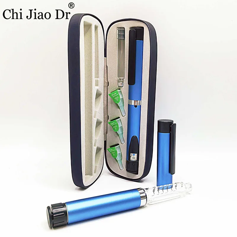 

ChiJiaoDr Reusable Metal Insulin Injection Pen Sterile Pen Syringe Suitable for 3ml Ink Cartridge Injection Pens Press Injection