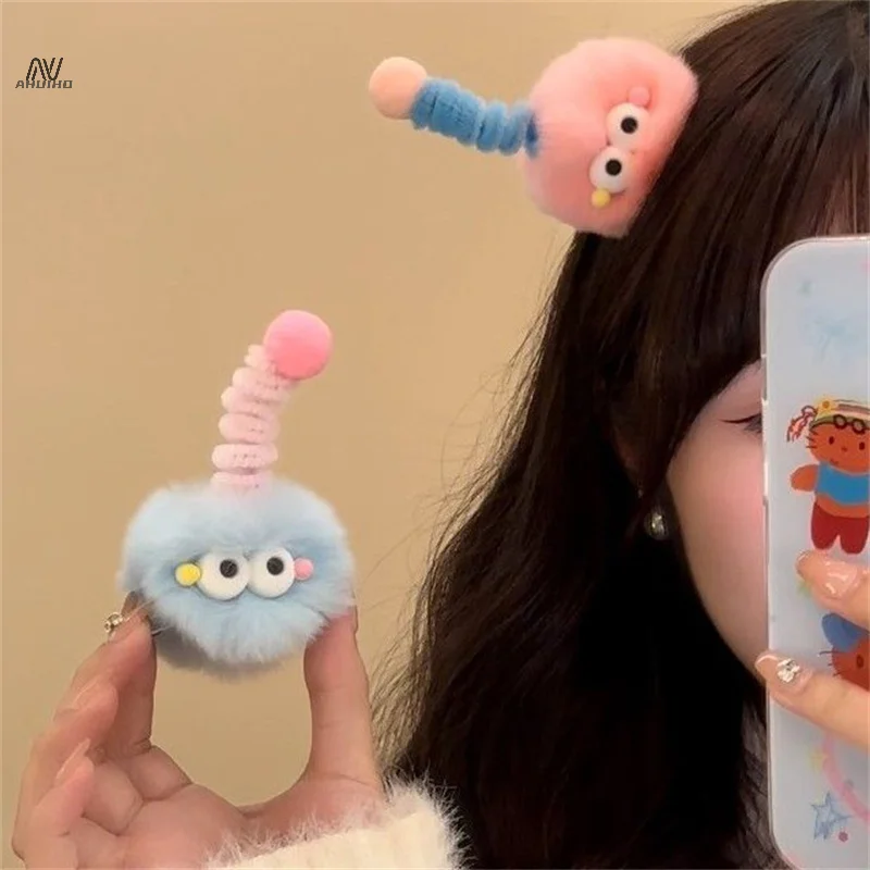 Ugly Doll Hair Clips Funny Plush Ball Duckbill Clip Women Hairpin Cute Cartoon Hair Barrettes Creative Side Clips