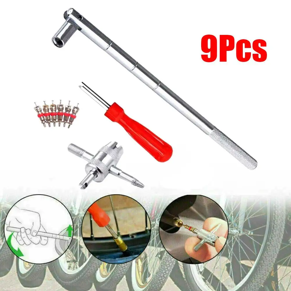 

Car Tire Plug Core Remover Repair Universal 4 In 1 Tool Screw Valve Cores Tire Cleaning Repair Tool For Car Bike Motorcycle Q9G1