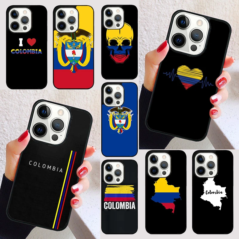 Colombia Flag cover For iPhone 15 16 13 12 11 14 Pro Max Mini Max SE 2020 7 8 6S Plus Phone Case